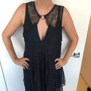 Free People Black Lace Dress (size medium)